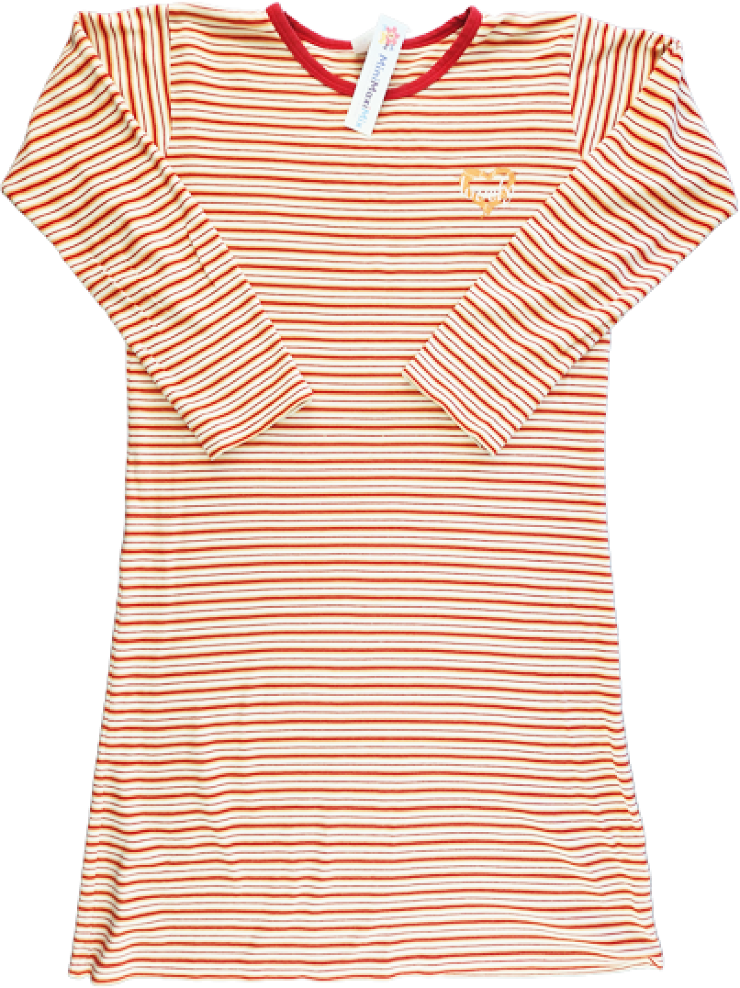 Langarmnachthemd Gr. 146/152 Schiesser orange/rot