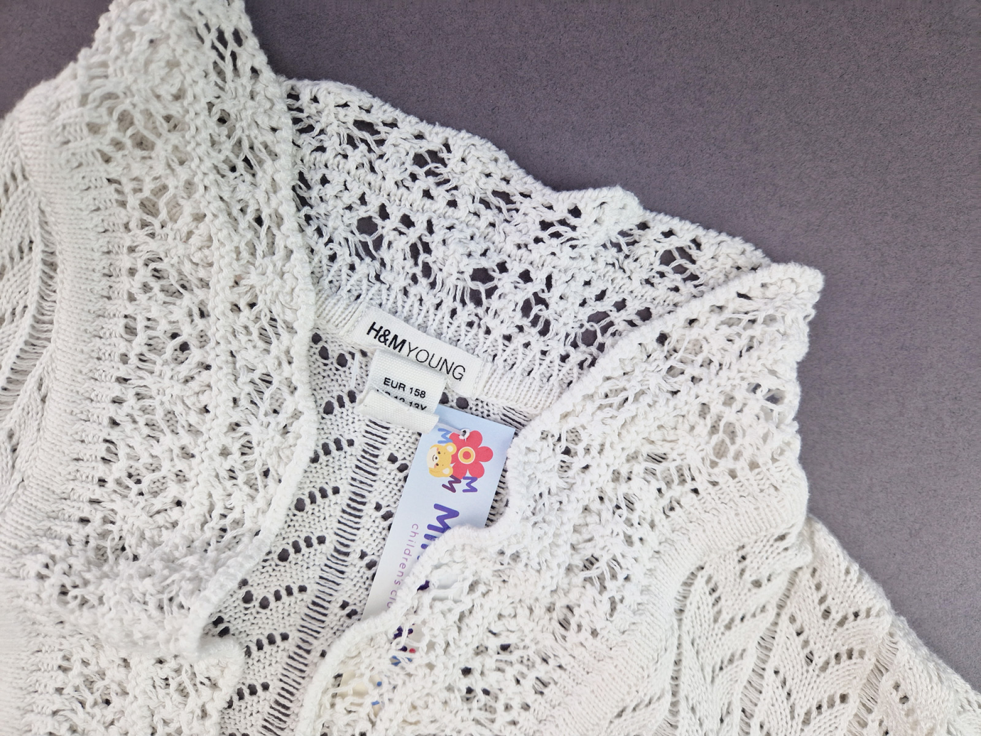 schickes Strickjäckchen Gr. 152/158 H&M Bolero langarm Spitze