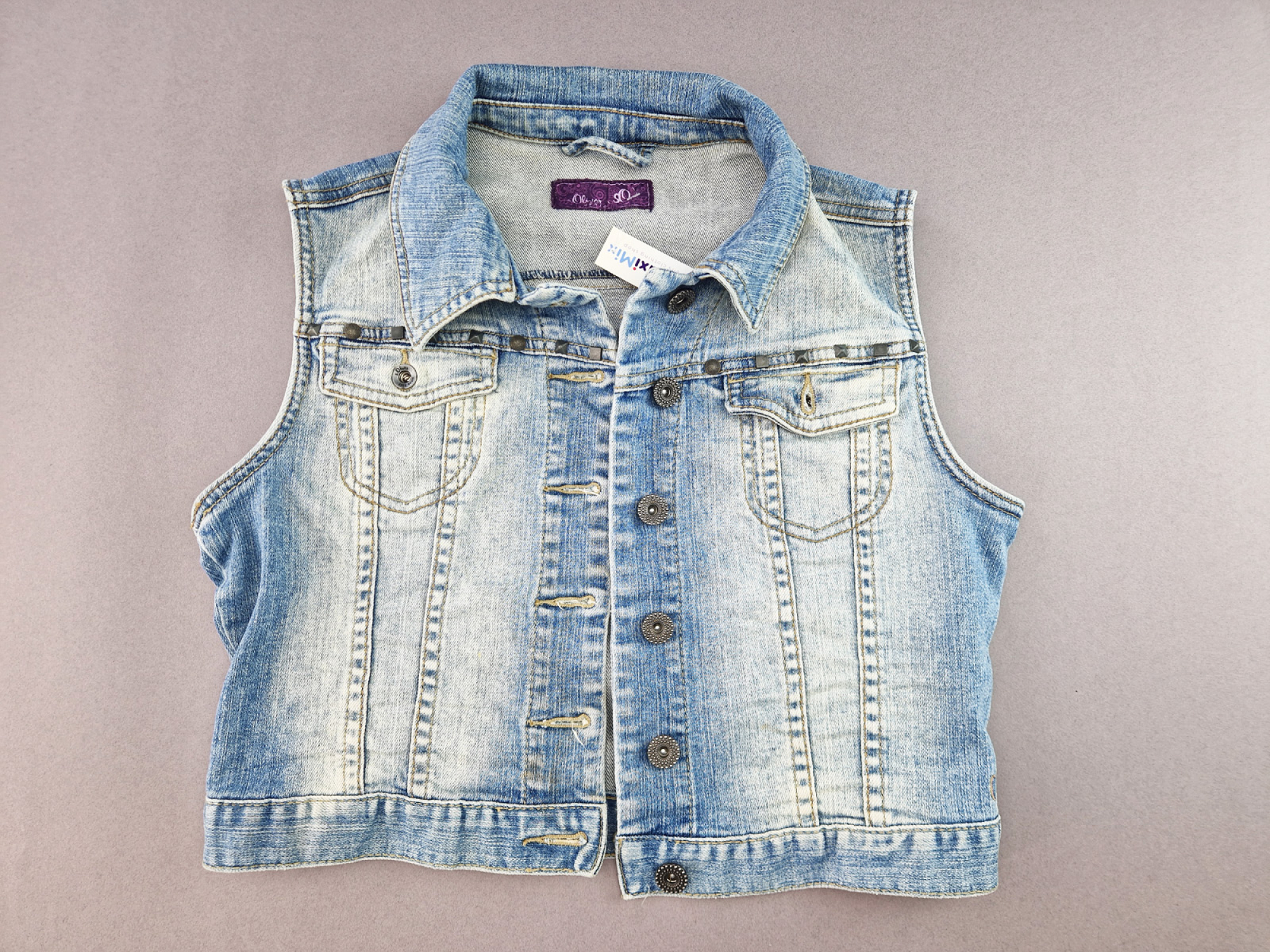 Jeansweste Gr. 158 s.Oliver hellblau mit Nieten