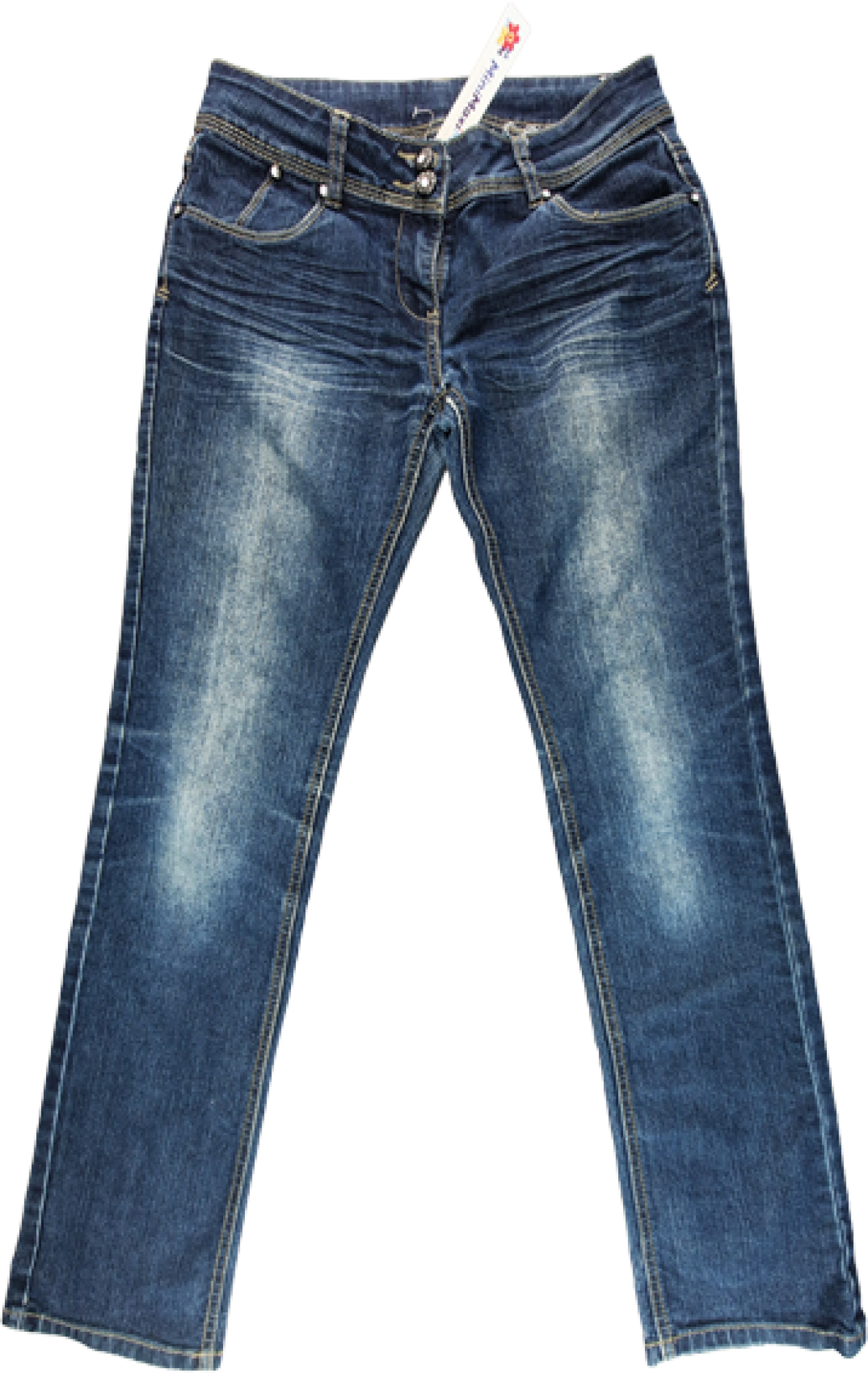 leichte Jeans Gr. 158/164 C&A blau lang Blumenabdruck