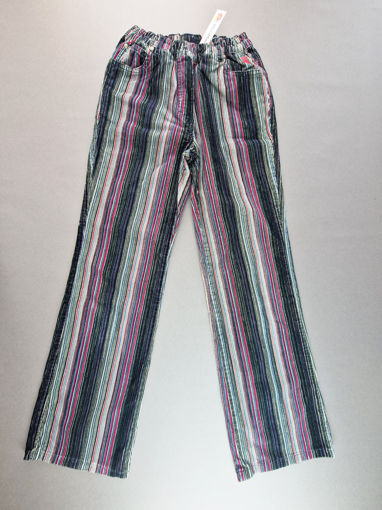 Cordhose weit Gr. 158/164 Jako-o gestreift bunt rosa/schwarz/grau