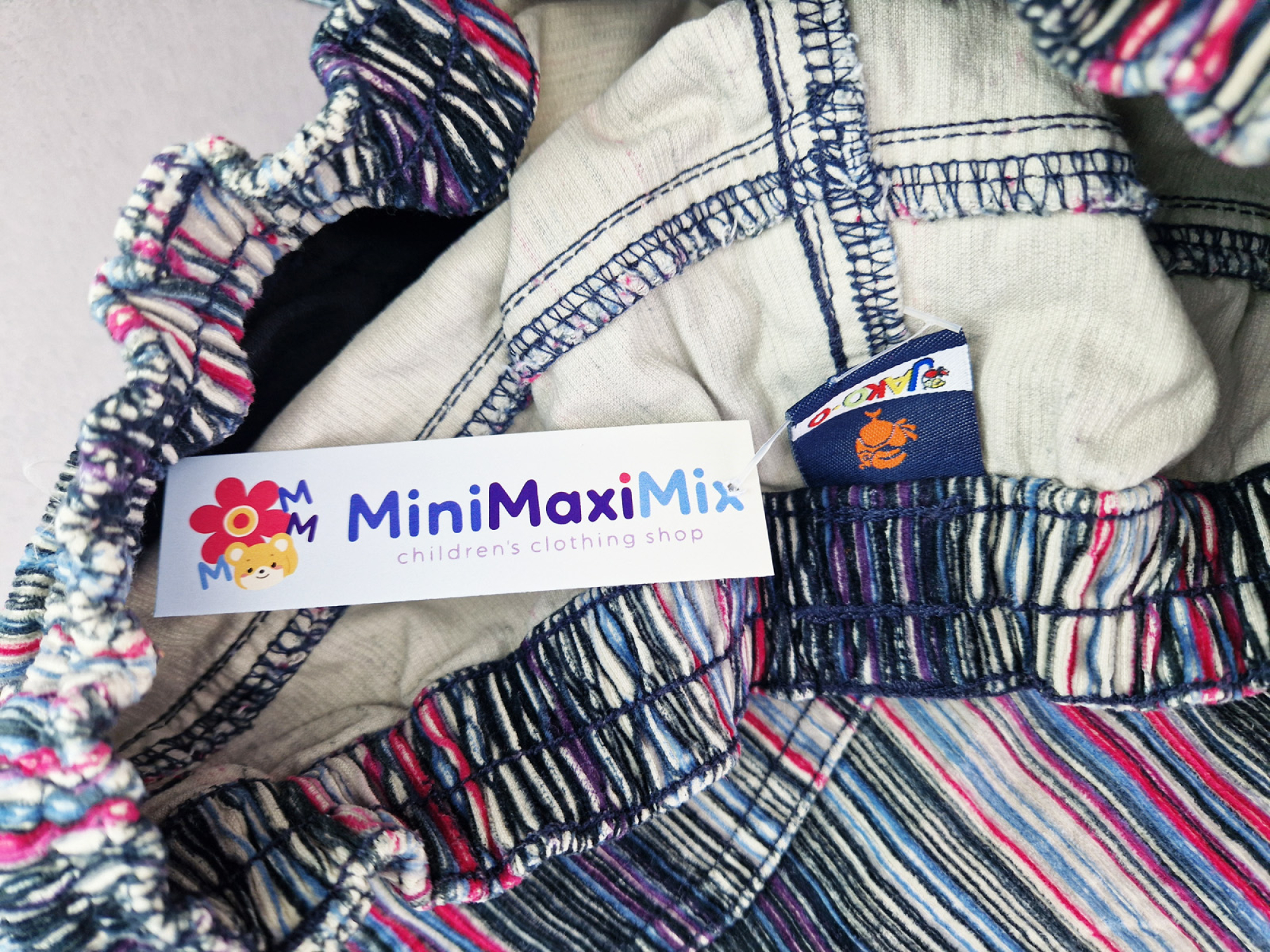 Cordhose weit Gr. 158/164 Jako-o gestreift bunt rosa/schwarz/grau