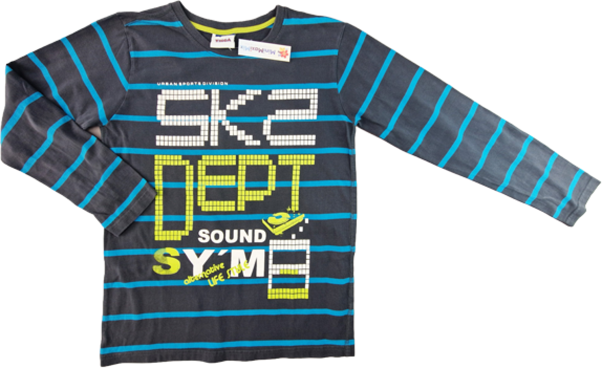 Langarmshirt Gr. 158/164 Yigga türkis/grau mit Aufdruck