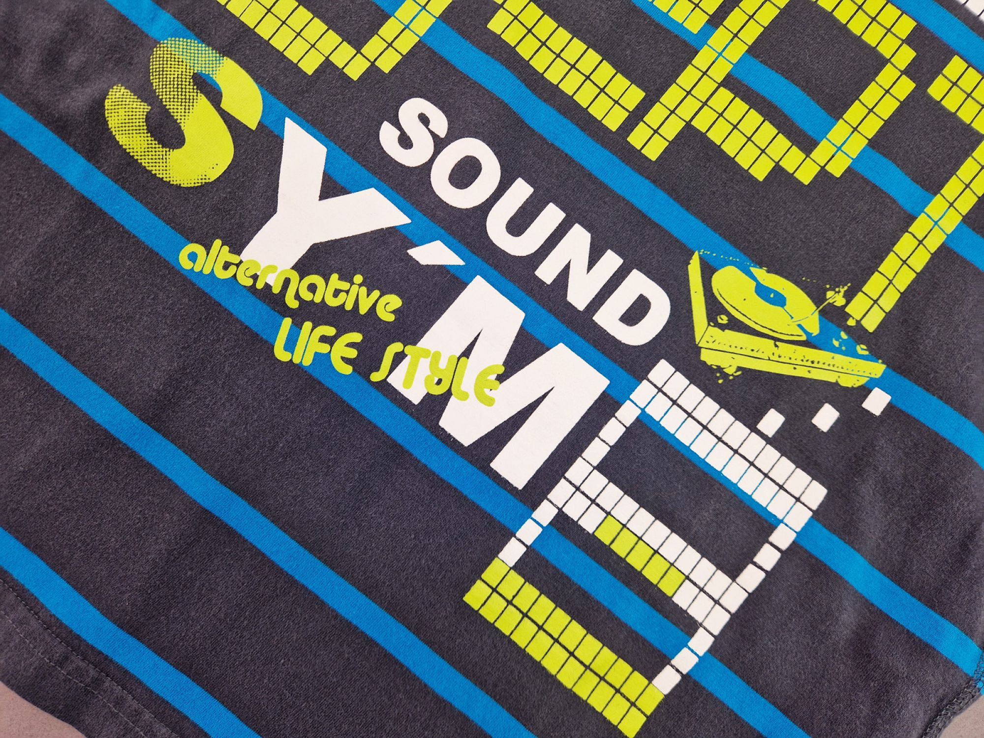 Langarmshirt Gr. 158/164 Yigga türkis/grau mit Aufdruck