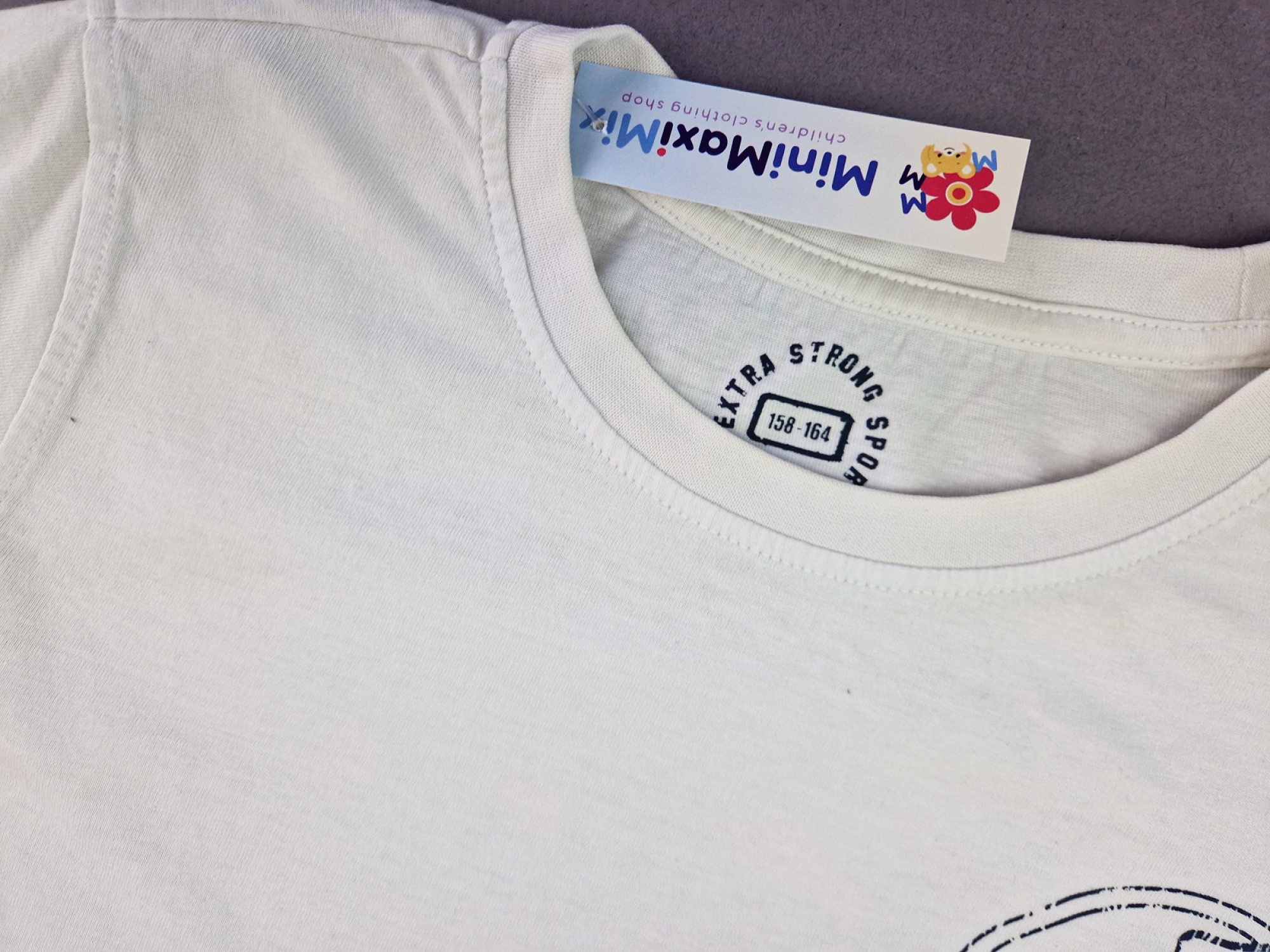 Langarmshirt Gr. 158/164 TCM weiß mit Aufdruck