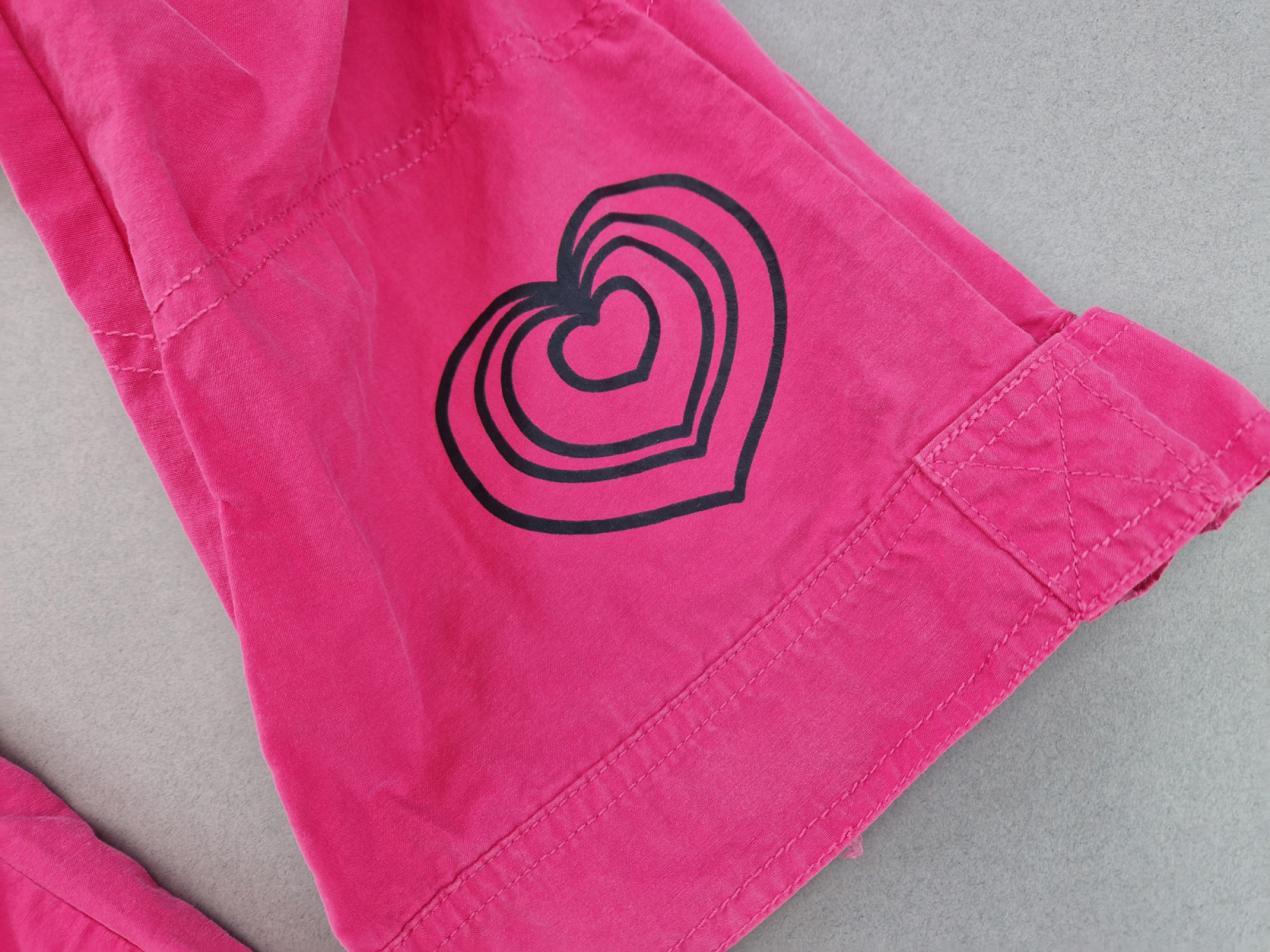 lange Sommerhose Gr. 122 pink Schlaghose viele Taschen