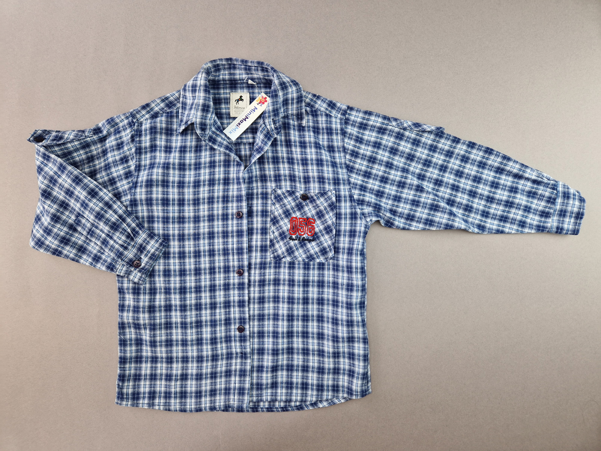 Karohemd Gr. 122 Palomino langarm Blautöne