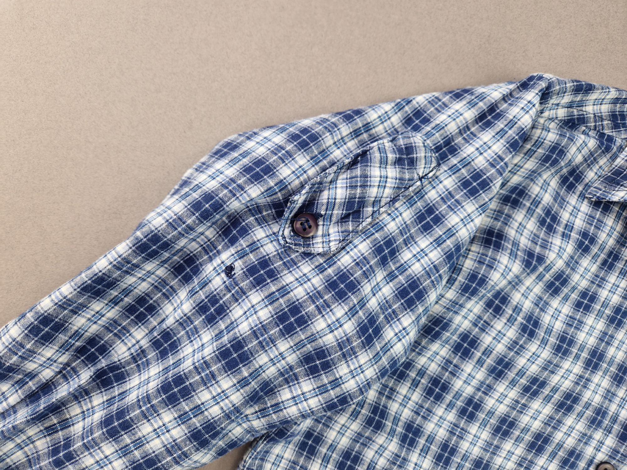 Karohemd Gr. 122 Palomino langarm Blautöne