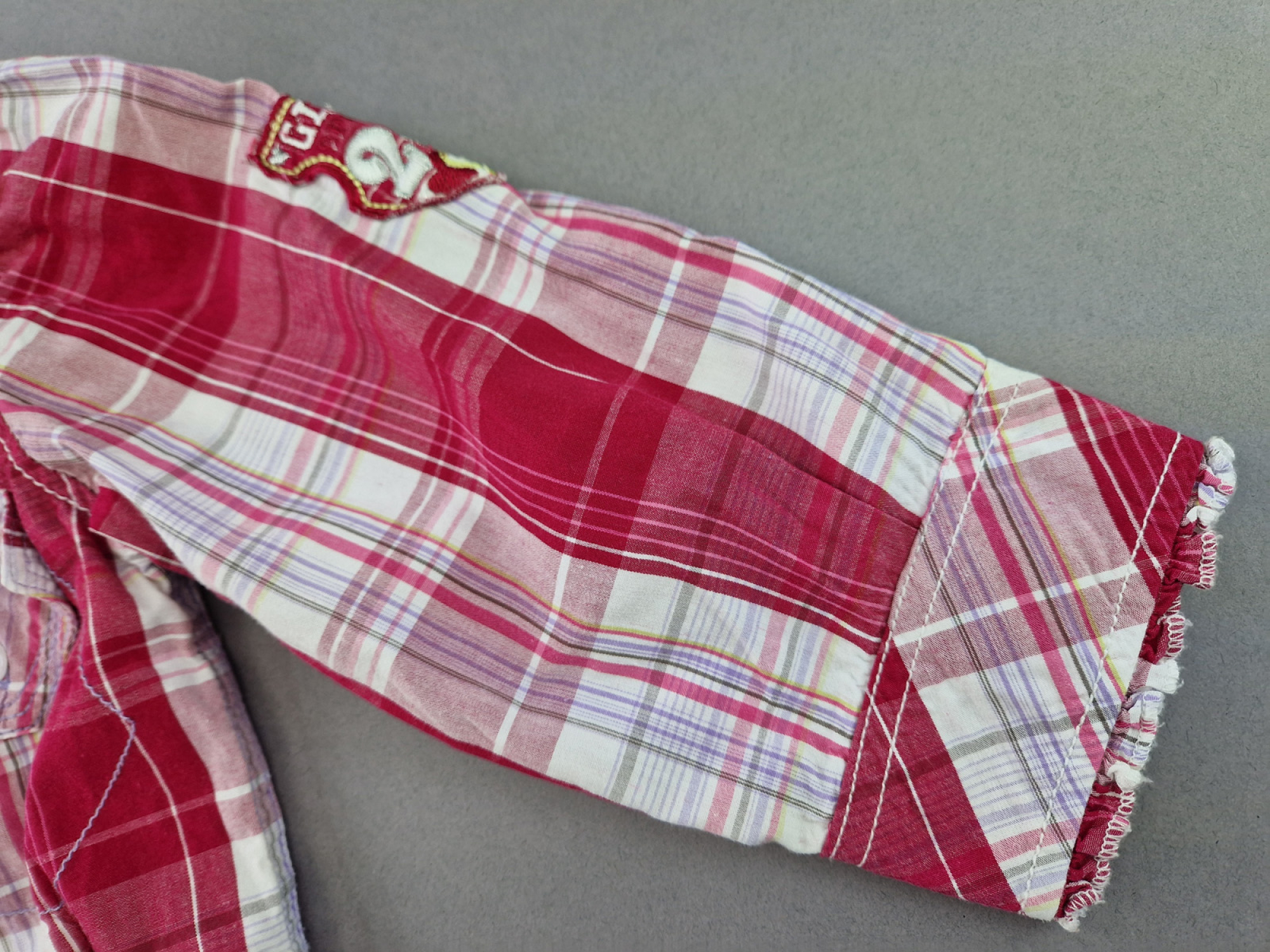 Karobluse Gr. 122 Topolino pink/weiß ¾ Arm