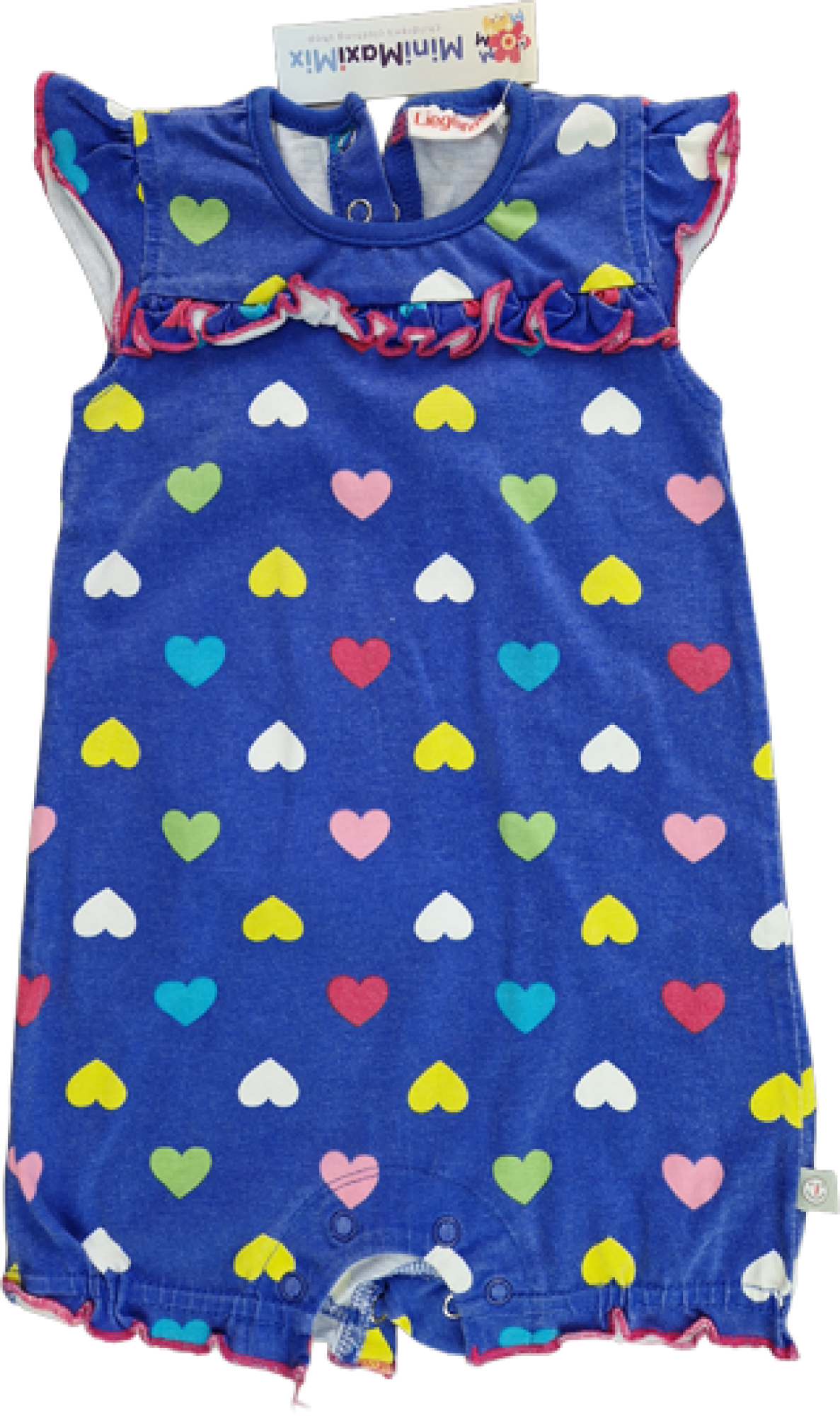 Sommerspieler Gr. 74/80 Liegelind blau mit bunten Herzen