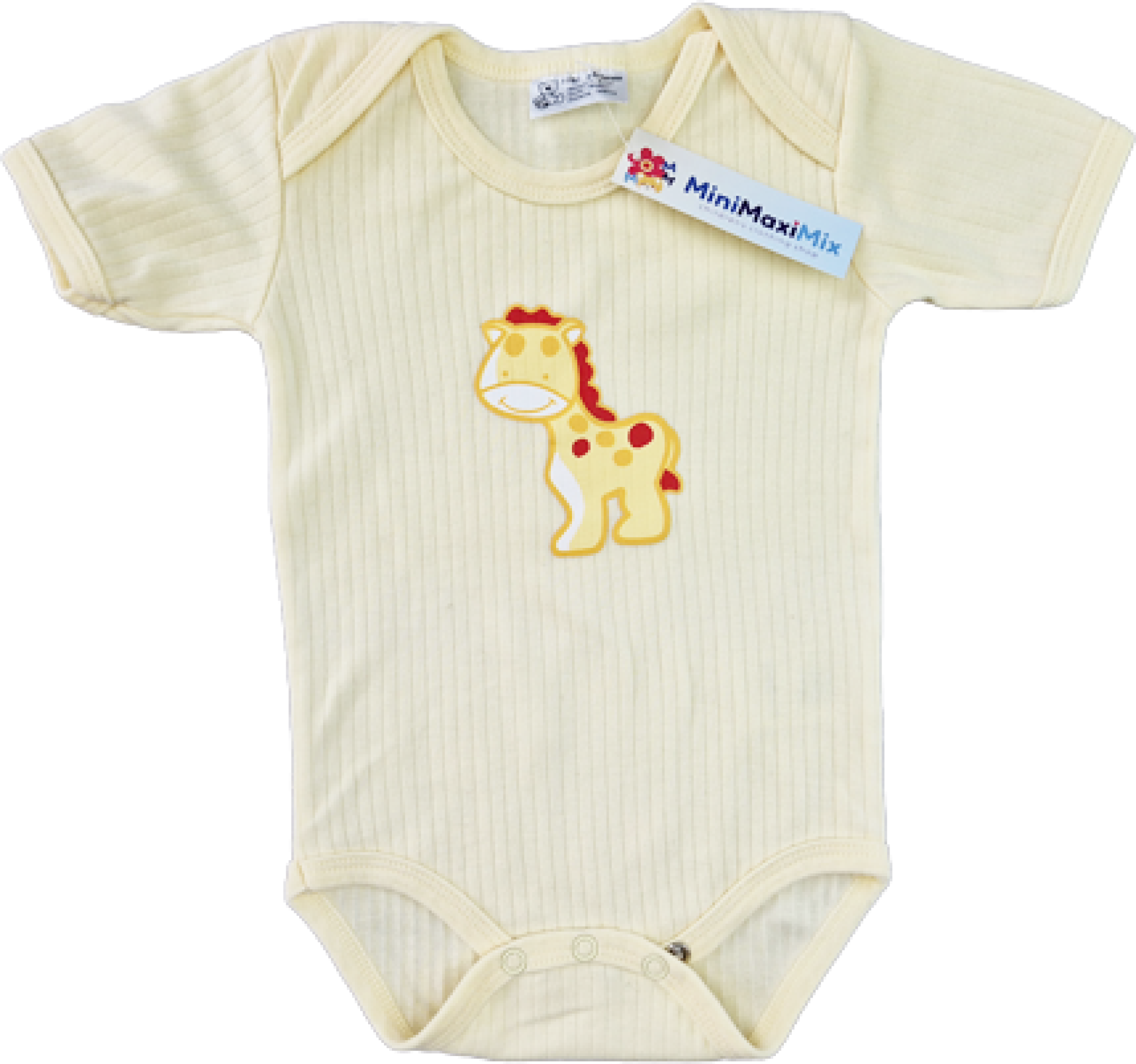 Halbarmbody Gr. 74/80 cremegelb mit Pferdchen