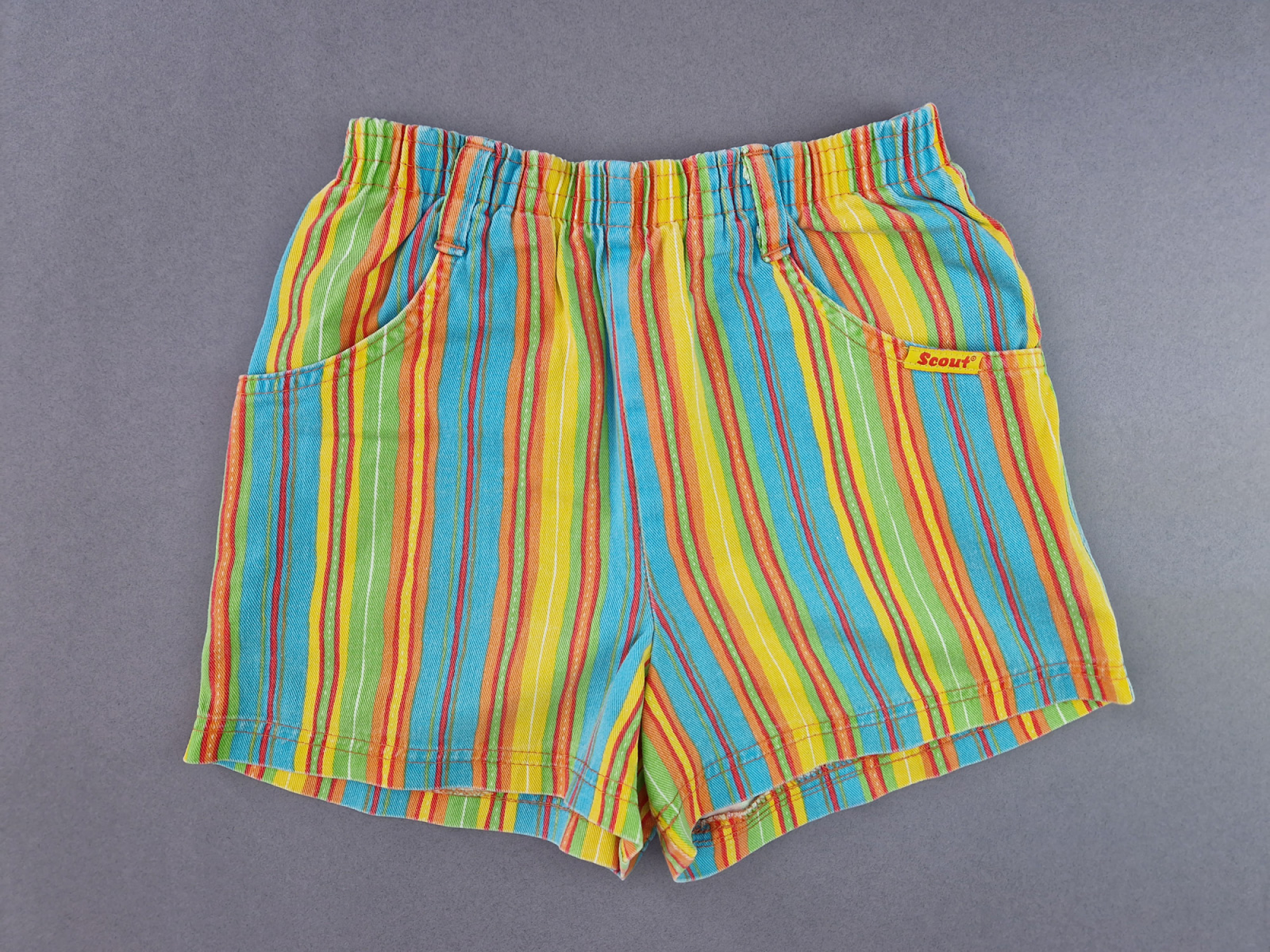 kurze Jeans Gr. 128 Sanetta (Scout) bunt orange/blau/grün/rot