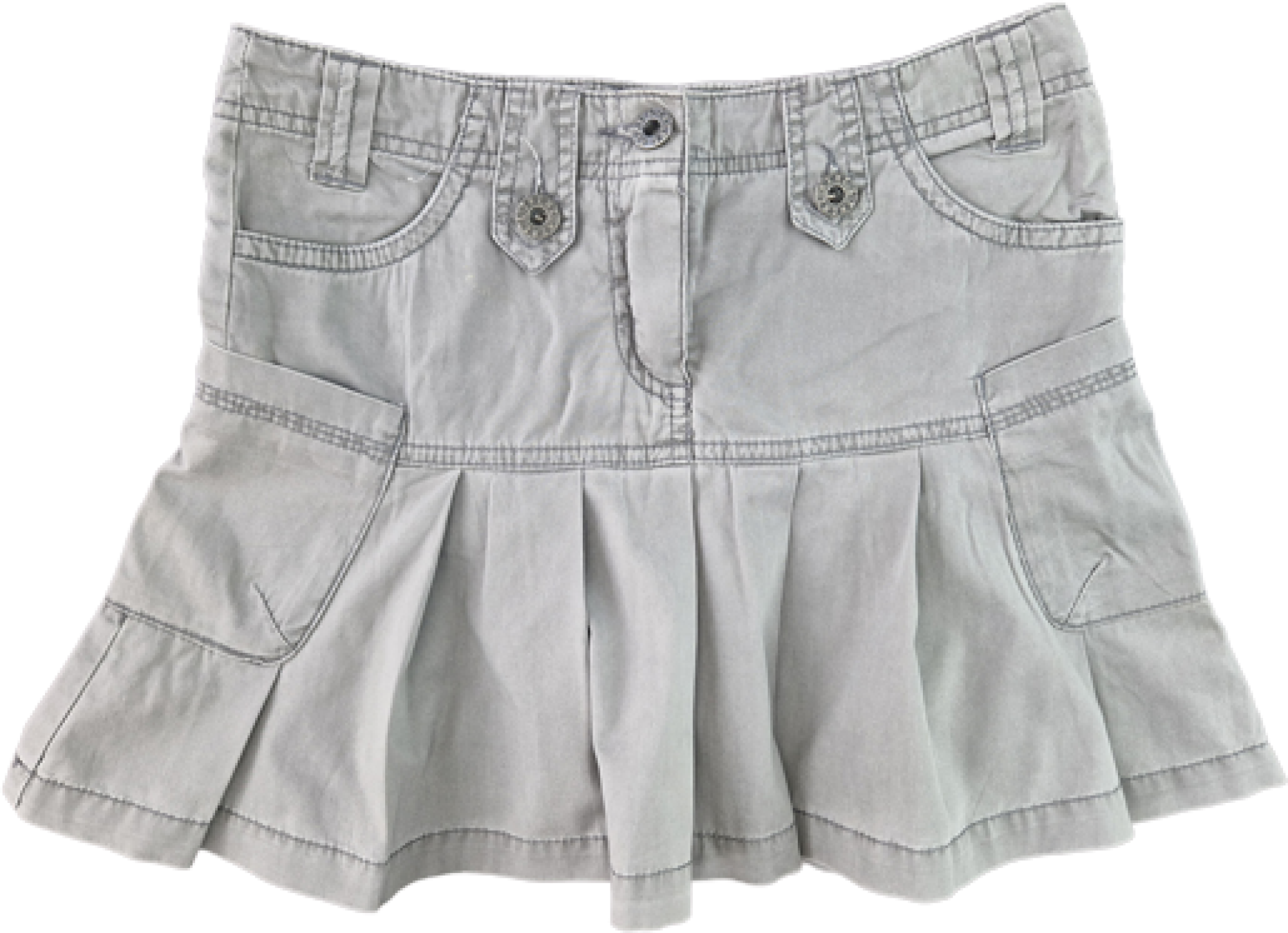 Volantsrock/Jeansrock Gr. 140 hellgrau mit vielen Taschen