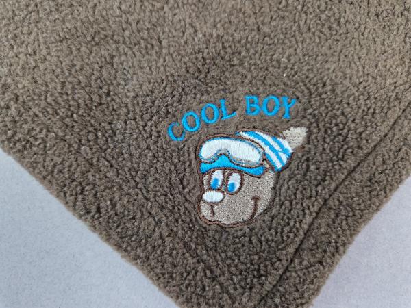 Dreicktuch Fleece dunkelbraun – cool Boy – mit Klett