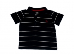 Stretchshirt Gr. 80/86 H&M dunkelblau mit weißen Streifen Poloshirt