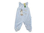 Samtstrampler Gr. 62 hellblau mit Tierapplication