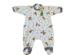 Schlafoverall Gr. 56 weiß/dunkelblau Teddys