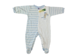 Schlafoverall Gr. 68 baby club hellblau geringelt Teddy