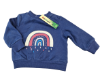 Sweatshirt Gr. 62 Pocopiano blau mit Regenbogen