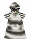 Strandkleid Gr. 104/110 Jako-o braun weiß mit Kaputze Frottee