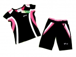 Sportanzug Gr. 92/98 Rodec schwarz/pink kurzarm