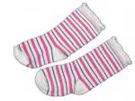 Socken 12cm Gr. 19-21 rosa/weiß gestreift