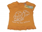 T-Shirt Gr. 68 C&A orange mit Schildkröte und Rüschen