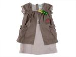 Kleidchen Gr. 80/86 Vertbaudet hellbgrau/gestreift 2 Lagenlook