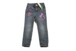 Jeanshose Gr. 92/98 mit Blumenstickerei