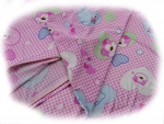 Sommerbettwäsche Polyester elastisch rosa mit Bärchen 130x100cm und 60x40cm