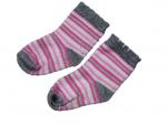 Socken 11cm Gr. 18-19 rosa Glitzer gestreift *Zwillinge*