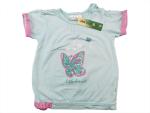 T-Shirt Gr. 86 mintgrün/rosa mit Schmetterling und Schleife