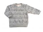 Sweatshirt Gr. 74 H&M grau mit Tieren und weißem Kuschelfleece