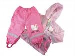 Regenanzug Gr. 92 Hello Kitty rosa durchsichtig Jacke Hose