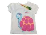 T-Shirt Gr. 74/80 Staccato weiß mit Schildkröte hellblau rosa