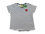 Ringelshirt Gr. 80/86 Zara blau/weiß mit Rose