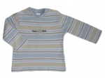 Ringelshirt Gr. 68 C&A hellbraun hellblau mit Aufdruck