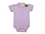 Stretchbody Gr. 80/86 Tüpfel rosa mit Kragen Poloshirt kurzarm