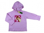 Kaputzensweatshirt Gr. 98/104 Bio Purpur rosa mit Pferd