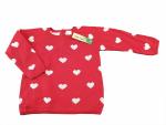 dünner Strickpullover Gr. 92/98 H&M rot mit weißen Herzen