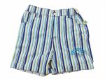 Sommerhose Gr. 86 kurz türkis/blau gestreift mit Krabbe