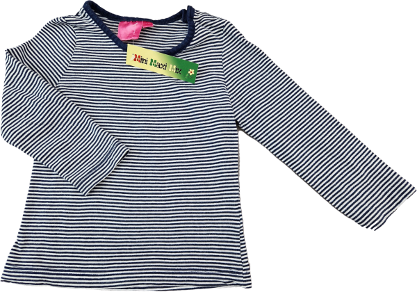 Ringelshirt Gr. 74/80 dunkelblau/weiß langarm