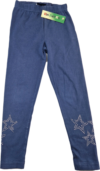 Leggins Gr. 98/104 dunkelblau mit Sternchen Strasssteinchen