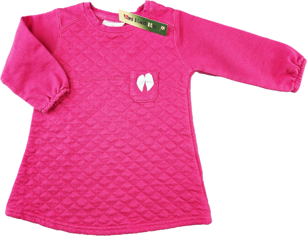 Steppshirt Gr. 74/80 pink langarm mit Schleife