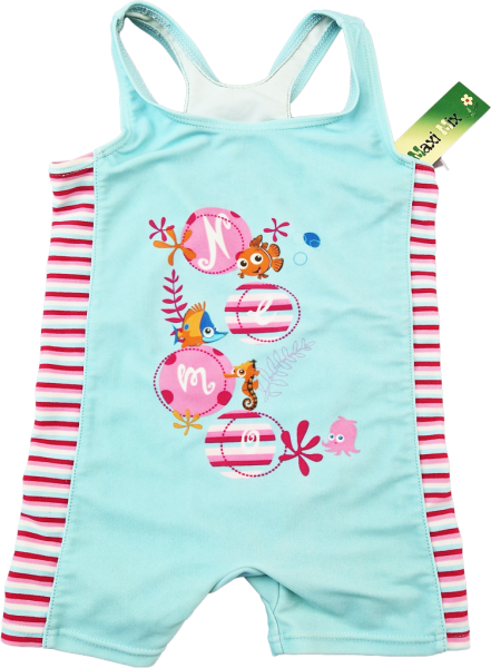 Badeanzug mit Beinen Gr. 68 mintgrün mit Nemofisch