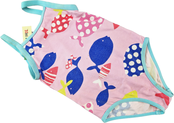 Baumwollbadeanzug Gr. 116 mini Boden rosa/blau Fische