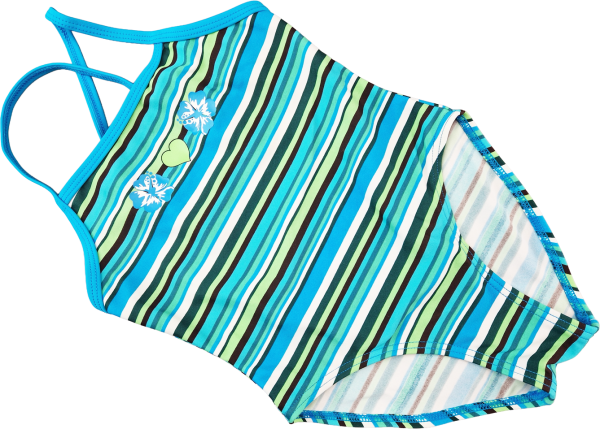 Badeanzug Gr. 116/122 Rodeo Sport türkis/blau/grün gestreift