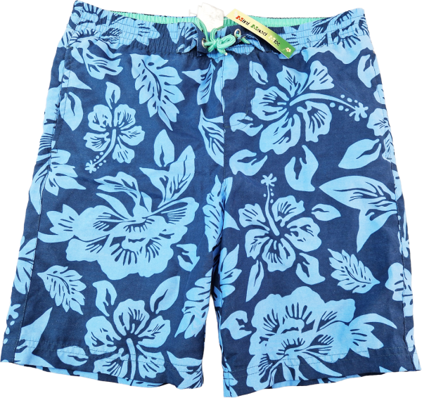 Badeshorts Gr. 140/146 TCM dunkelblau/hellblau Blätter