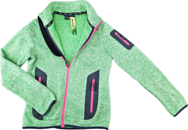Fleecejacke Gr. 36/38 CMP grün meliert/pink/grau