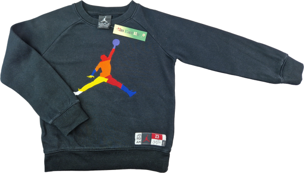 Sweatshirt Gr. 116 schwarz mit Sportler langarm